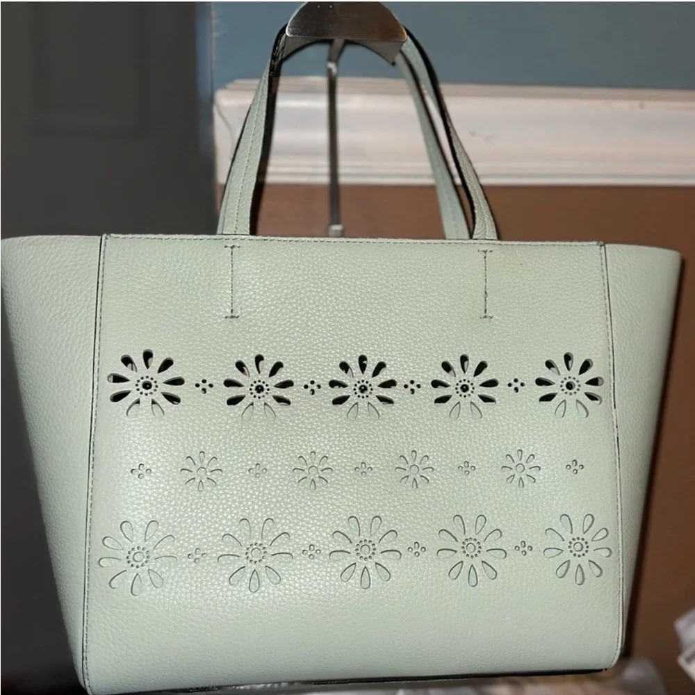 Kate Spade Elizabeth Faye Mint Splash Tote with Cross Body Shoulder Strap - Picture 7 of 14